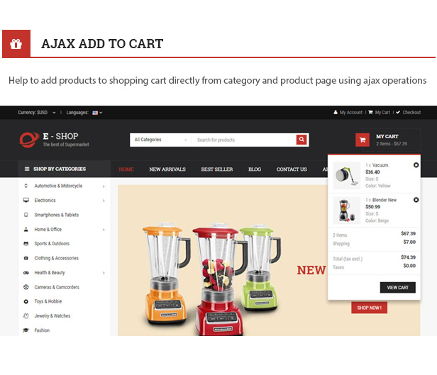 Eshop - Shopping Houseware & Electronics Responsive PrestaShop 1.7 Theme