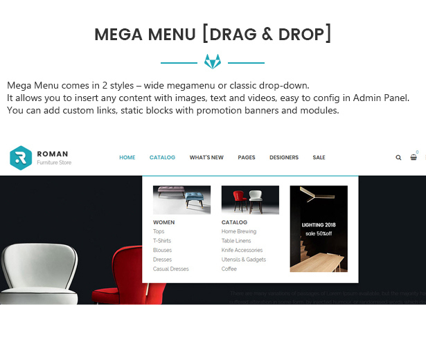 Roman - Interior Furniture PrestaShop Theme